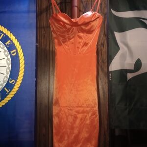 Elegant Orange Mini Dress